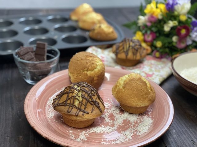 Kokos Muffins mit Mascarpone